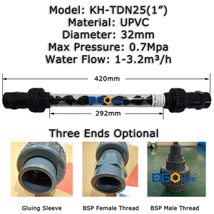 DGOzone pipa pencampur UPVC transparan, DN25 perlengkapan pencampur plastik 1 inci 2 inci 3 "tabung <span class=keywords><strong>Mixer</strong></span> statis DN50 - Product Image 3