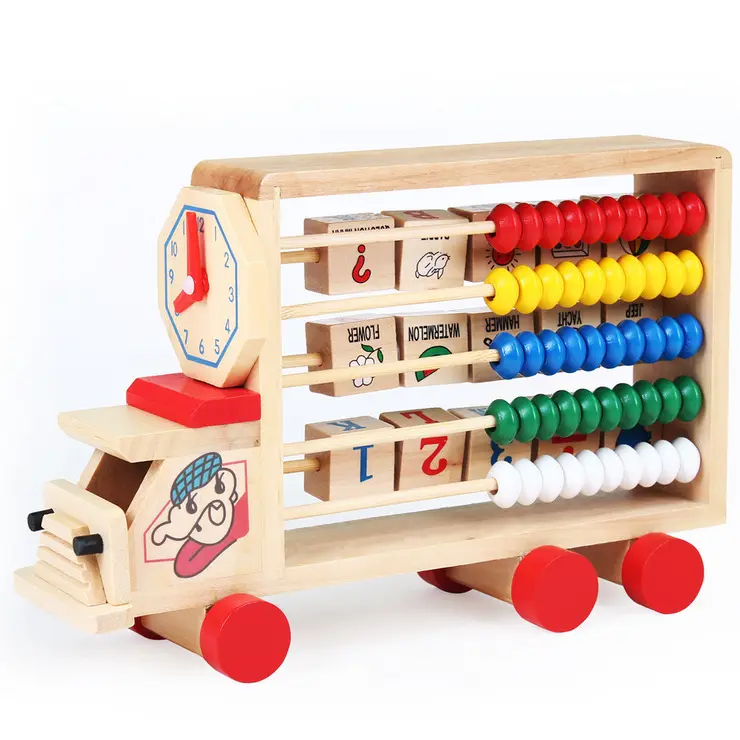 Perline in età prescolare all'ingrosso conteggio della matematica giocattoli per l'apprendimento Rally Car Truck abaco con blocchi di alfabeto animali per bambini gioco cognitivo