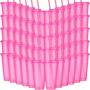24oz Bulk Glitter Plastic <b>Cups</b> Water Bottle Iced Coffee Travel Mug Party Favor Birthdays - Product Image 1