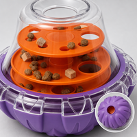 Dispenser Makanan Kucing & Anjing Kecil 3 Tingkat Model Maze dengan Logo Kustom, Mainan Puzzle Latih IQ, Slow Feeder, Kubah Transparan