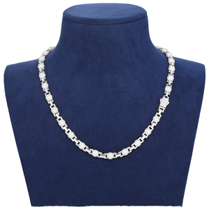 White Gold Plated Moissanite <b>Iced</b> <b>Out</b> GRA Certified with Hip Hop Style Round Cut Diamond Tennis <b>Chain</b> - Product Image 2