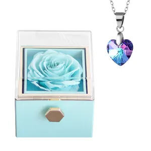 Geschenks ets für immer stabilisierte Blume konserviert Ewige Unendlichkeit Rose Clear Jewelry Acryl Box