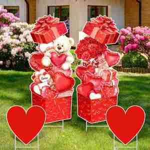 Letreros de Jardín para el Día de San Valentín, Tamaño Personalizado, Resistentes al Agua y a los Rayos UV, de Coroplast con Estacas en Forma de H, Impresos para Decoración de Jardín y Césped al Aire Libre - Product Image 3