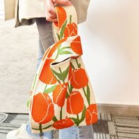 Bolsos de Mano Tejidos, Bolso Grande de Ganchillo, Bolso Retro de Algodón Reciclado en Forma de Chaleco, Organizador para Mujer, Bolso de Ganchillo
