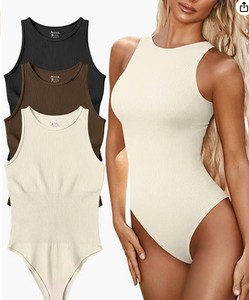 Bodysuits sexys sin mangas con cuello redondo para mujer, faja moldeadora, top tipo corsé, control de abdomen, reductor de cintura - Product Image 6