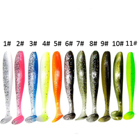10 pièces/sac, appâts souples à queue en T de 5,5 cm à 9 cm, leurre biomimétique, leurre de pêche en PVC, streamer pour carpe avec 5,5 cm pour les espèces de sandre et de brochet