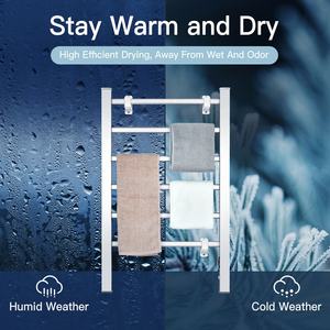 Radiateur chauffe-serviettes en aluminium argenté, séche-serviettes électrique, promotion - Product Image 5