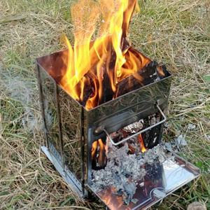 Stufa a <span class=keywords><strong>legna</strong></span> da campeggio quadrata pieghevole portatile in acciaio inossidabile Mini Mult Fuel - Product Image 4