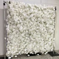 Décoration murale enroulable en tissu pour fond floral de mariage, rideau blanc pour événements et fêtes de mariage