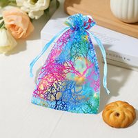 Sacs cadeaux en organza corail coloré transparent avec cordon de serrage pour bijoux, bonbons de mariage et Saint-Valentin