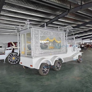 Luxury Electric Four-Wheel Drive Funeral Hearse Customizable Classic Car Luxury Silver Sculpture Hearse - Product Image 2