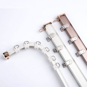 Wholesale Low Price Alloy Ceiling Bracket Heavy Duty Aluminium Bendable Curved Curtain Track for Hotel Hospital - Product Image 5