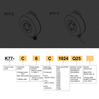 Encodeur incrémental rotatif à axe creux à impulsions élevées, moteur d'ascenseur électronique, optique IC, 2500ppr, 8 positions, IP65, 77mm, M12, 8 broches