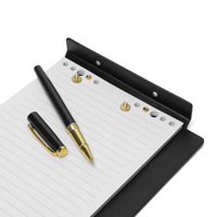 Bloc-notes d'apprentissage pour menu d'hôtel haut de gamme A5 A4 en cuir PU, documents professionnels, réunions, bloc-notes rechargeable avec stylo