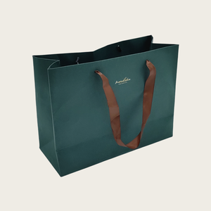 Sac en papier à provisions biodégradable recyclable écologique personnalisé accessoire de ruban plastification de style classique estampage à chaud de votre propre - Product Image 6