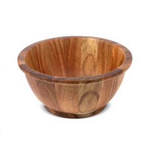 Tazón para Servir Frutas de Madera de Acacia Ecológica, Hecho a Mano en India, Pulido, Estilo Vintage, BS INTERNATIONAL, para Fiestas, Cocina, Comedor, Uttar Pradesh - Product Image 6