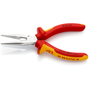 KNIPEX 25 06 160 Half-<b>round</b> <b>Nose</b> <b>Pliers</b> with Side Cutting Blades (Radio <b>Pliers</b>) with insulated handles - Product Image 2