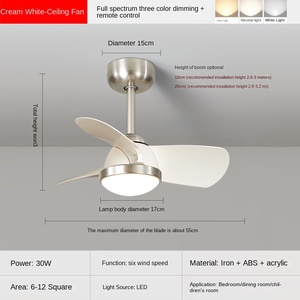 Plafonniers LED en bois de noyer de 22 pouces pour chambres à coucher Lecture classique avec ventilateurs cellulaires Interrupteur à télécommande pour la décoration - Product Image 3