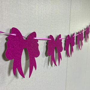 Birthday Banner Glitter <b>Bows</b> Arch Shape Durable Party Decorations Birthday Occasion - Product Image 4