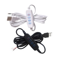 Variateur de couleur Led 5V, cordon de charge correspondant, interrupteur en ligne, câble d'alimentation USB mâle