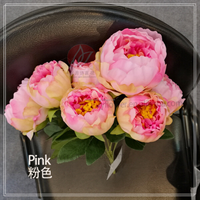Bouquet de pivoines rose foncé à 7 têtes, fleurs en soie, centre de table 48 cm, style européen, décoration de Noël et de mariage pour la maison et le bureau - Vente chaude