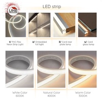Éclairage LED pour étagère en verre, profilé en aluminium, PVC, PC, accessoires de placard encastrés cachés