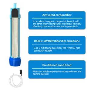 Filterwell UF membran Mini portabel, penyaring air bertahan hidup darurat jerami luar ruangan berkemah mendaki Sistem penyaring air