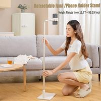 Support de téléphone intelligent DUCSUAL, support de tablette pour sol, ABS + alliage d'aluminium + alliage de zinc, flexible pour lit et bureau, noir/blanc, 4-11 pouces