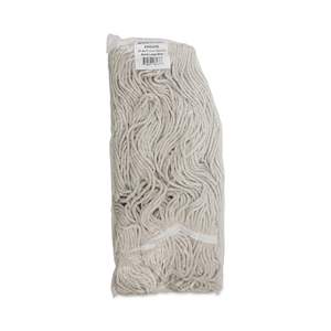 Boardwalk BWK424CCT 24 Oz. Tête de balai serpillère en coton blanc Pro Loop Web/Tailband, 12 unités/carton - Product Image 3