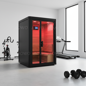 Sauna Domestica Moderna 2026 in Legno di Hemlock Massiccio con Pannello di Controllo Computerizzato e Riscaldatori Elettrici a Infrarossi - Product Image 2