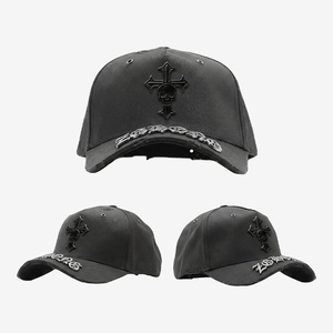 High Quality Factory Custom Rico Hats Satin <strong>Black</strong> Suede <strong>Cap</strong> Metallic Silver Brim Gorras 31 Hats Mens' 5 Panel <strong>Baseball</strong> <strong>Cap</strong> - Product Image 1