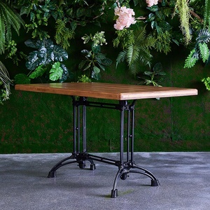 (SP-RT163) de style Antique de <span class=keywords><strong>haute</strong></span> qualité en métal de forme carrée jambe restaurant tables en <span class=keywords><strong>bois</strong></span> massif <span class=keywords><strong>table</strong></span> de restaurant - Product Image 2