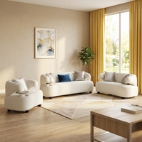 Canapé d'angle carré moderne de luxe en tissu avec pieds en bois foncé, rembourré, durable et confortable pour salon