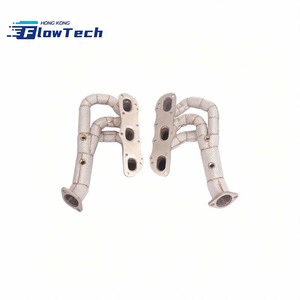 ท่อร่วมไอเสียสแตนเลส SS304 พร้อมแผ่นกันความร้อนสำหรับ Porsche 987 981 2.7L 3.4L - Product Image 3