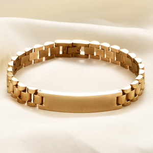 Bracelet manchette tendance 10MM en acier titane unisexe, bijou cadeau, couleurs argent, or, noir - Product Image 3