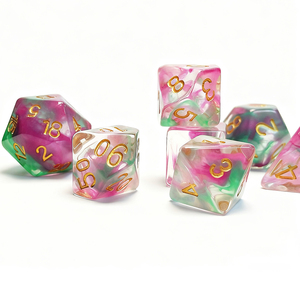 カスタムD&Dダイス D4 D6 D8 D10 D12 D20 レジンダイス 桜柄 透明 多面体 RPGダイス - Product Image 4
