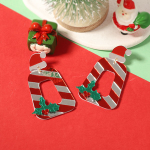 Pendientes Colgantes de Casa de Jengibre Navideña para Mujer, de Aleación con Esmalte y Cristal, Joyería de Fiesta, Estilo de Dibujos Animados Lindo, 11cm - Product Image 6