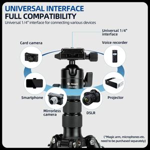 ขาตั้งกล้องอเนกประสงค์น้ำหนักเบา อลูมิเนียม สำหรับเดินทาง ถ่ายวิดีโอ กล้อง DSLR ขาตั้งเดี่ยว หัวบอลพาโนรามา 360 องศา ขาตั้งกล้องสำหรับเดินทาง - Product Image 5