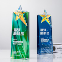 Trofeo de Cristal Personalizado, Creativo y Colorido, Recuerdo para Empleados Destacados