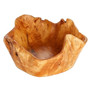 Ensemble de bols décoratifs en cèdre écologique personnalisés pour salades, fruits et légumes, design oriental, vaisselle en bois sculpté Guansen, vente en gros - Product Image 1