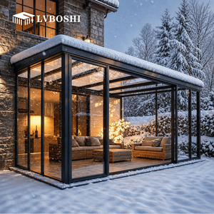 Salle de lumière naturelle simple en aluminium insonorisée à double vitrage ; Salle de lumière naturelle à toit plat en verre isolé extérieur - Product Image 1