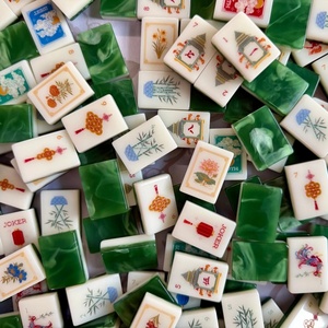 Juego de Mesa de Mahjong Americano, Estilo Casino, con Grabado de Esmeralda, Fuego y Riqueza, en Acrílico, Nuevo y Popular - Product Image 3