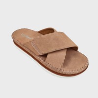 Mules à Semelle Épaisse pour Femme,Claquette Plateforme Confortables d'été à Brides Croisées avec Bande Velcro Réglable Sandales