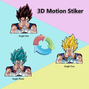1000 conceptions japonais Anime personnages étanche dessin animé changeant flips végéta décalcomanies 3D lenticulaire Anime mouvement voiture autocollants - Product Image 3