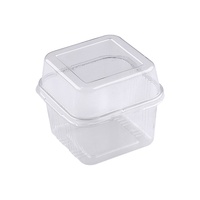 Boîte d'emballage alimentaire carrée transparente pour mousse, crème, pudding aux fruits, gâteau aux fruits, crème glacée, en plastique PET