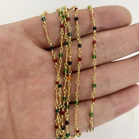 Améthyste Cube perles fait à la main en cuivre pompon chaîne 18K plaqué or Diy collier bracelet cheville lunettes chandail chaînes