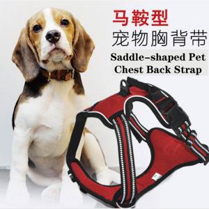 Tali kekang anjing lapisan ganda, dengan desain anti-tarik-reflektif, gesper kerah dapat disesuaikan, Set tali anjing untuk hewan peliharaan - Product Image 3