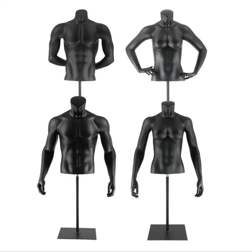 Garment Retail Store Showcase Display Fiberglass Adult Half Mannequin Upper Body