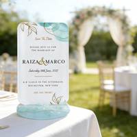 Letrero Acrílico Premium para Sublimación con Soporte, Personalizable para Decoración de Bodas, Banquetes, Eventos y Fiestas