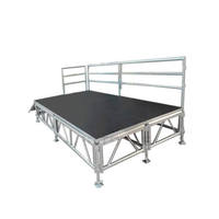 Plataforma de Escenario Cuadrada de Aluminio Preensamblada para Exteriores al Mejor Precio, con Barandilla, Portátil y Dimensiones Personalizables
